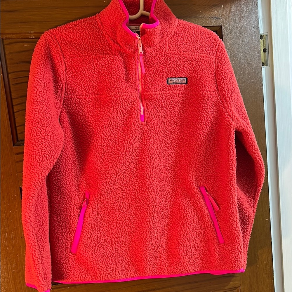 Vineyard Vines Fleece Jacket - Vibrant Coral NWOT